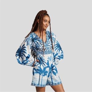 Anthropology Farm Rio Pants tropical dream linen blend nwt rare